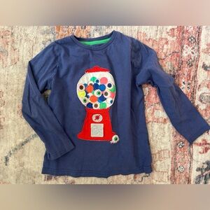 Mini Boden Blue Tee with Colorful Graphic